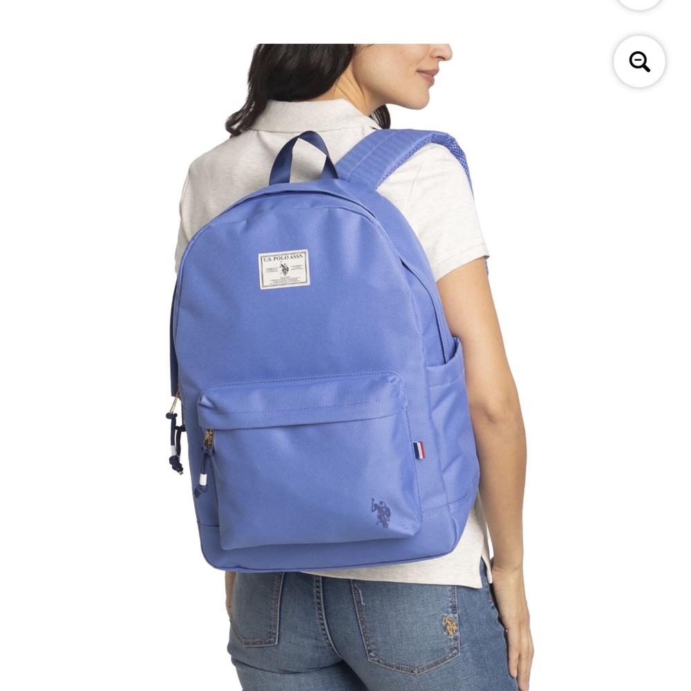 U.S. Polo Assn. Blue 18" Backpack with Padded Laptop Sleeve NEW